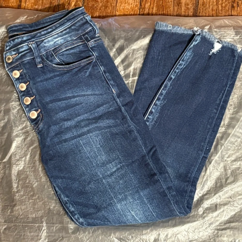 Women's Blue Denim Shorts - KanCan Brand - Picture 2 of 3